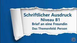 DTZ Prüfung B1 | Persönlicher Brief an eine Freundin | Zertifikat Deutsch B1 