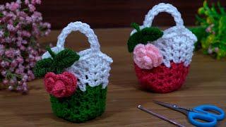 Knitting  Bag  For Beginners #Stylish Crochet By Sarita's Creation #Easy project ╬⊰⊹･