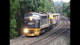 SOUND UP - EMD Locomotive Power! Struggling up Steep Grades with a full loaded grain train