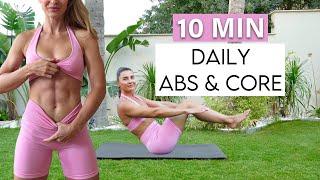 10 MIN DAILY AB & CORE workout at home/ short and sweet - No Repeat, No Equipment, Burn Calories