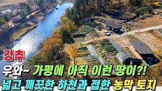 (강추) 기가 막힌 토지가 나왔습니다! 넓고 깨끗한 하천과 바로 맞닿은 토지 2필지! 각각 매매도 가능합니다. - 힐링하우스TV (경기도 가평군)