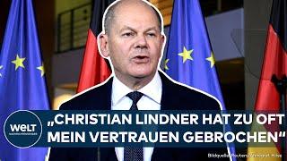 OLAF SCHOLZ: “Christian Lindner hat zu oft mein Vertrauen gebrochen” Bundeskanzler zum Ampel-Aus!