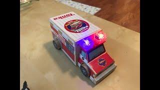 Add LED lighted Lego bricks to any toy!  Our wooden ambulance needed flashing lights!