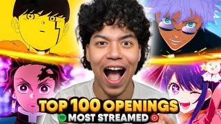 TOP 100 MOST STREAMED ANIME OPENINGS OF ALL TIME  (Reaction)