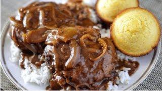 HOMESTYLE HAMBURGER STEAK AND ONION GRAVY RECIPE | EASY COOKING!