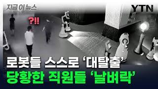 "우리 집으로 가자" AI 로봇 '집단 탈출'...공포영화 같은 장면에 '소름' [지금이뉴스] / YTN