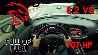 2016 Dodge Challenger SRT HELLCAT V8 6.2L 707HP | Acceleration Autobahn POV Test Drive