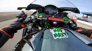 Ninja H2 pulls 134mph Wheelies on TRACK Riders! #MaxyDaily