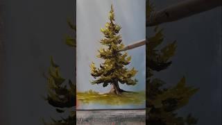 How to paint a pine tree 100% GUARANTEED #shorts #painting #howtopaint