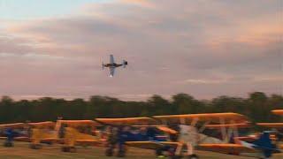 Sensational sunset Mustang flybys P-51 D Frances Dell Stearman and friends 2021 Bienenfarm airfield