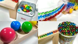 Marble Run Race  HABA Wave Slope & Haribo Gold bear Gummies & ASMR Continuous playback