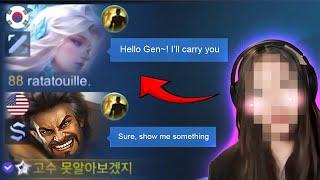 The Girl player saved Gosu General | Mobile Legends Roger