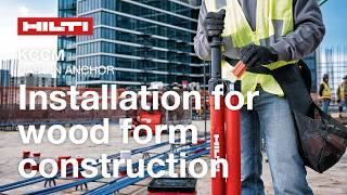 Hilti KCCM Cast-in anchor wood formwork installation