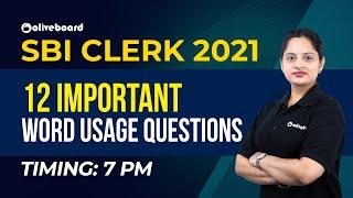 SBI CLERK 2021 | 12 Important Word Usage Questions | Harshita Ma'am