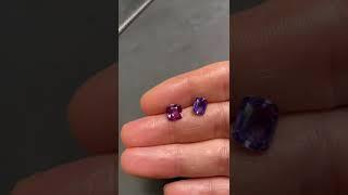 Lovely natural unheated sapphires - lavender cushion and purple emerald cut #finegems #sapphire