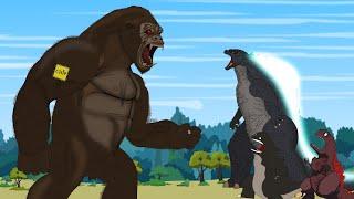 GODZILLA Rescue Mission King Kong  | Godzilla Cartoon Compilation