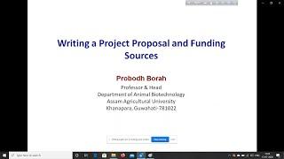 Writing a Project Proposal and Funding Sources