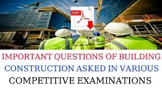 CIVIL ENGINEERING IMPORTANT QUESTIONS | SSC PSC UPSSSC RPSC