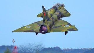 SwAFHF SAAB SK37 Viggen display at Stord Airshow 2018