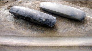 Grinding of Neolithic Flint Axes. Sagnlandet, (subtitles) Slibning af bondestenalderens flintøkser