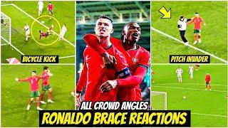 All Crowd Angles Of RONALDO Bicycle Kick Goal & Fan Moment vs Poland