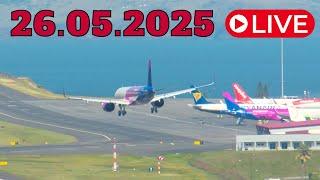 LIVE GUSTY WIND ACTION From Madeira Island Airport 26.05.2025