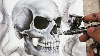 How to Airbrush HD Stencils Skull Walkthrough