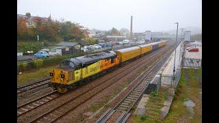 37099 pushes 3Z52 Network Rail Test Train through Totnes   30/10/20