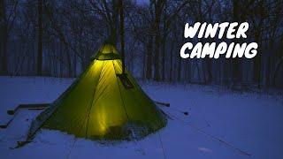 Hot Tent Winter Camping in Snow Storm: The BEST Way to Experience Winter