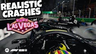 REALISTIC F1 CRASHES LAS VEGAS!