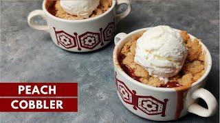 Deliciously Easy Peach Cobbler Recipe! @mamagician