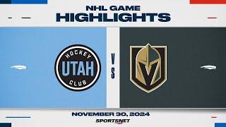 NHL Highlights | Utah HC vs. Golden Knights - November 30, 2024