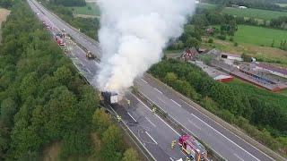 Rückblick 2023 - Schwierige Löscharbeiten auf der Autobahn 23 (11.07.2023)