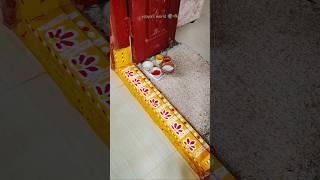 Doorstep rangoli | simple gadapa muggu | latest gadapa muggulu | pasupu doorstep rangoli |