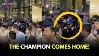 National Cricket Team Captain Rohit Sharma Gets A Hero's Welcome As He Returns To India With Family