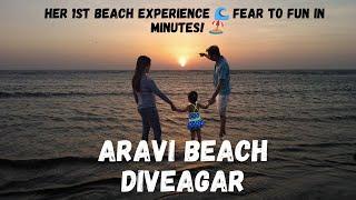 Her First Beach Adventure | Aravi Beach Diveagar | Family Fun & Precious Moments 