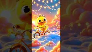 Cute Little Duck Riding a Bicycle High Above the Sky!️ #cute #littleduck #shorts