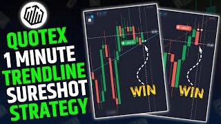 Quotex 1 Minute Trendline Sureshot Strategy 2025  | Binary Option Trading Strategy |Quotex Strategy