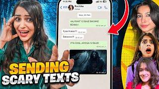 Sending SCARY texts to BIG Female YOUTUBERS *Reactions*