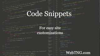 Code Snippets - For Easy Site Customizations