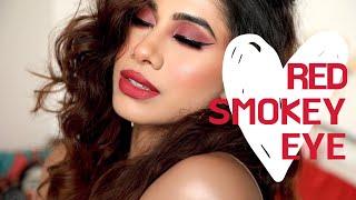 Trying NEW makeup | Red Smokey Eye | Malvika Sitlani