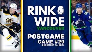 RINK WIDE POST-GAME: Vancouver Canucks vs Boston Bruins | Game 29 - Dec. 14, 2024