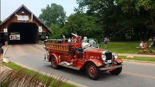 Lots and lots of fire trucks - Antique Fire Truck Parade Frankenmuth Michigan GLIAFAA