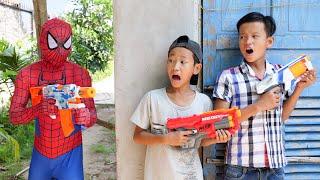 NERF WAR SPIDER MAN BATTLE