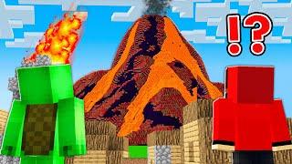 Maizen: JJ and Mikey vs EPIC VOLCANO ATTACK in Minecraft - Maizen Animation