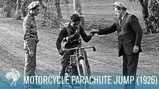 Motorcycle Parachute Jump Ends in Crash (1926) | British Pathé