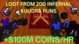 Loot from 200 Infernal Kuudra Runs (Hypixel Skyblock)