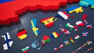 European Countries Size | 3D Animation comparison