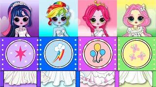 NEW Wedding Fashions in MLP Twilight Sparkle, Rainbow Dash & Friends/ DIYs Paper Dolls & Crafts