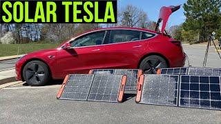 Solar Pass-through Charging Tesla Using Jackery 1500 and 400W Panels